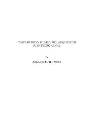 Testamento y muerte del arquitecto Juan Pedro Arnal / José Luis Barrio Moya | Biblioteca Virtual Miguel de Cervantes