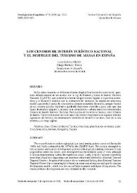 Los Centros de Interés Turístico Nacional y el despegue del turismo de masas en España / Luis Galiana Martín y Diego Barrado Timón | Biblioteca Virtual Miguel de Cervantes