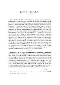 Noticias. Boletín de la Real Academia de la Historia. Tomo 47 (julio-septiembre, 1905). Cuaderno I-III / Fidel Fita | Biblioteca Virtual Miguel de Cervantes