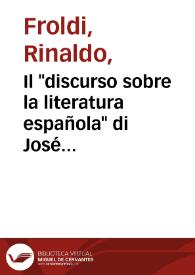 Il "discurso sobre la literatura española" di José Marchena / Rinaldo Froldi | Biblioteca Virtual Miguel de Cervantes