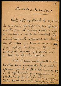 Llamado a la unidad / Vicente Huidobro | Biblioteca Virtual Miguel de Cervantes