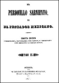 El Periquillo Sarniento. Tomo III / por El Pensador Mexicano; corregida, ilustrada con notas, y adornada con sesenta láminas finas | Biblioteca Virtual Miguel de Cervantes