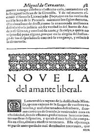 El amante liberal / de Miguel de Ceruantes Saauedra | Biblioteca Virtual Miguel de Cervantes