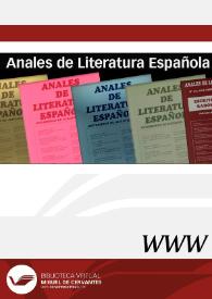 Anales de Literatura Española | Biblioteca Virtual Miguel de Cervantes