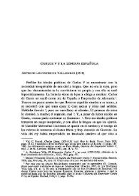 Carlos V y la lengua española / Manuel Alvar | Biblioteca Virtual Miguel de Cervantes