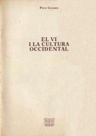 El vi i la cultura occidental / Pere Grases | Biblioteca Virtual Miguel de Cervantes
