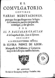 El Comulgatorio / Baltasar Gracián | Biblioteca Virtual Miguel de Cervantes
