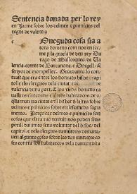 Sentencia donada per lo rey en Jacme sobre los delmes e primicies del regne de Valentia | Biblioteca Virtual Miguel de Cervantes