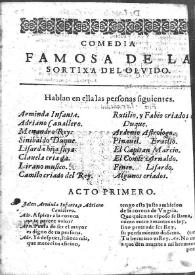 La sortija del olvido : comedia famosa / Lope de Vega | Biblioteca Virtual Miguel de Cervantes