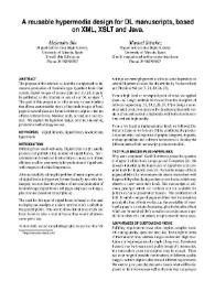 A reusable hypermedia design for DL manuscripts, based on XML, XSLT and Java / Alejandro Bia and Manuel Sánchez-Quero | Biblioteca Virtual Miguel de Cervantes