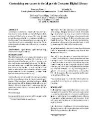 Customizing user access to the Miguel de Cervantes Digital Library / Francisco Benavent and Alejandro Bia | Biblioteca Virtual Miguel de Cervantes