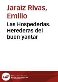 Las Hospederías. Herederas del buen yantar / Emilio Jaraíz Rivas | Biblioteca Virtual Miguel de Cervantes