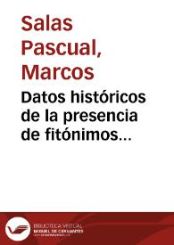Datos históricos de la presencia de fitónimos relacionados con el género "Quercus L." en Canarias / Marcos Salas Pascual y M.ª Teresa Lorenzo | Biblioteca Virtual Miguel de Cervantes