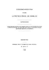 Sociedad Argentina para la Protección de los Animales / Domingo Faustino Sarmiento | Biblioteca Virtual Miguel de Cervantes