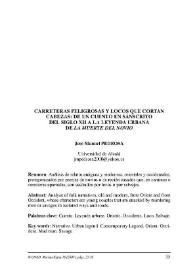 Carreteras peligrosas y locos que cortan cabezas: de un cuento en sánscrito del siglo XII a la leyenda urbana de "la muerte del novio" / José Manuel Pedrosa | Biblioteca Virtual Miguel de Cervantes