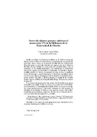 Acerca de algunos poemas satíricos: el manuscrito 376 de la Biblioteca de la Universidad de Oviedo / Celsa Carmen García Valdés | Biblioteca Virtual Miguel de Cervantes