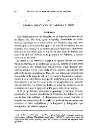 Lápidas visigóticas de Carmona y Gines / Fidel Fita | Biblioteca Virtual Miguel de Cervantes