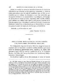 "Relaciones diplomáticas entre España y la Santa Sede durante el siglo XIX" / Ricardo Beltrán y Rózpide | Biblioteca Virtual Miguel de Cervantes