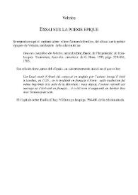 Essai sur la poésie épique | Biblioteca Virtual Miguel de Cervantes