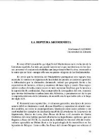 La ruptura modernista / Guillermo Carnero | Biblioteca Virtual Miguel de Cervantes