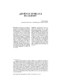 ¿Quién le teme a la igualdad? / Marcelo Alegre | Biblioteca Virtual Miguel de Cervantes