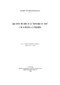 Algo acerca del autor de la "Universidad de Amor" y de su delación a la Inquisición / Joaquín de Entrambasaguas | Biblioteca Virtual Miguel de Cervantes