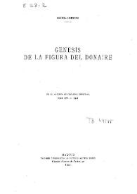 Génesis de la figura del donaire / Miguel Herrero | Biblioteca Virtual Miguel de Cervantes