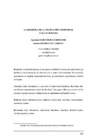 La semiótica de la traducción audiovisual para invidentes / Ana Isabel Hernández Bartolomé, Gustavo Mendiluce Cabrera | Biblioteca Virtual Miguel de Cervantes