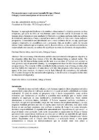 Pressupostos para o agir moral segundo Ortega y Gasset / Arlindo F. Gonçalves, Jr. | Biblioteca Virtual Miguel de Cervantes