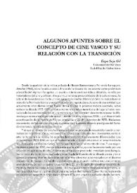 Algunos apuntes sobre el concepto de cine vasco y su relación con la Transición / Kepa Sojo Gil | Biblioteca Virtual Miguel de Cervantes