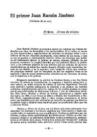 La recepción de los primeros libros de Juan Ramón / Ricardo Gullón | Biblioteca Virtual Miguel de Cervantes