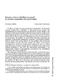 Pasado y futuro del libro en papel : la marcha imparable del superventas / Germán Gullón | Biblioteca Virtual Miguel de Cervantes