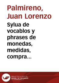 Sylua de vocablos y phrases de monedas, medidas, comprar y vender para los niños de Grammatica / Lauren. Pal. ... | Biblioteca Virtual Miguel de Cervantes