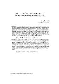 Las garantías constitucionales de los derechos fundamentales / Luigi Ferrajoli | Biblioteca Virtual Miguel de Cervantes