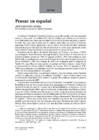 Pensar en español / José Luis Mora García | Biblioteca Virtual Miguel de Cervantes