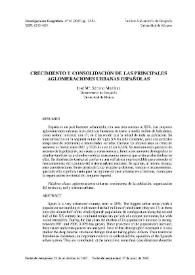 Crecimiento y consolidación de las principales aglomeraciones urbanas españolas / José M.ª Serrano Martínez | Biblioteca Virtual Miguel de Cervantes