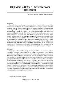 Dejemos atrás el positivismo jurídico / Manuel Atienza y Juan Ruiz Manero | Biblioteca Virtual Miguel de Cervantes
