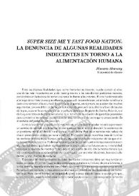 "Super size me y Fast food nation". La denuncia de algunas realidades indecentes en torno a la alimentación humana / Macario Alemany | Biblioteca Virtual Miguel de Cervantes