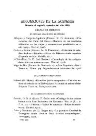 Adquisiciones de la Academia durante el segundo semestre del año 1916 | Biblioteca Virtual Miguel de Cervantes