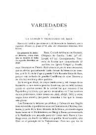 La ciudad y territorio de Baza | Biblioteca Virtual Miguel de Cervantes