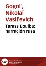 Tarass Boulba: narración rusa / Nicolás Gogol | Biblioteca Virtual Miguel de Cervantes