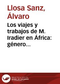 Los viajes y trabajos de M. Iradier en África: género e hibridismo textual en el relato de viajes en el siglo XIX / Álvaro Llosa Sanz | Biblioteca Virtual Miguel de Cervantes