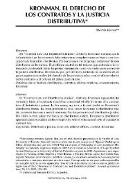 Kronman, el Derecho de los contratos y la justicia distributiva / Martín Hevia | Biblioteca Virtual Miguel de Cervantes