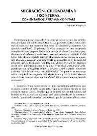 Migración, ciudadanía y fronteras. Comentarios a Ermanno Vitale / Rodolfo Vázquez | Biblioteca Virtual Miguel de Cervantes
