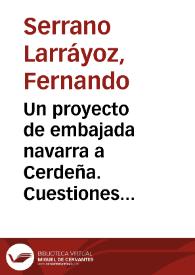 Un proyecto de embajada navarra a Cerdeña. Cuestiones alimentarias de un viaje a mediados del siglo XIV / Fernando Serrano Larráyoz | Biblioteca Virtual Miguel de Cervantes