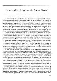 La recepción del personaje en "Pedro Páramo" / Mirjana Polic Bobic | Biblioteca Virtual Miguel de Cervantes