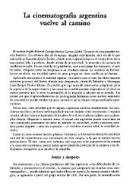 La cinematografía argentina vuelve al camino / José Agustín Mahieu | Biblioteca Virtual Miguel de Cervantes