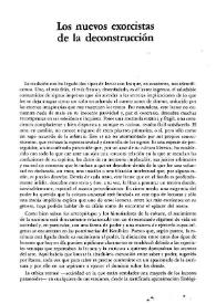 Los nuevos exorcistas de la deconstrucción / Enrique Lynch | Biblioteca Virtual Miguel de Cervantes