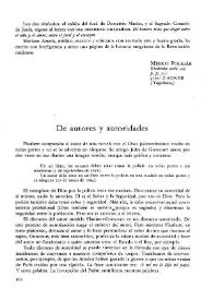 De autores y autoridades / Blas Matamoro | Biblioteca Virtual Miguel de Cervantes