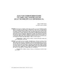 Algunos comentarios sobre "El papel del poder judicial en la transición a la democracia" / Juan Carlos Bayón | Biblioteca Virtual Miguel de Cervantes